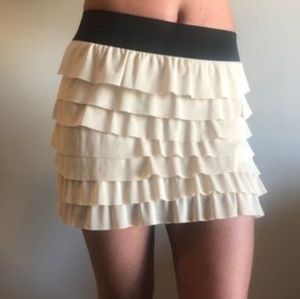 Express White Mini Layered Skirt, Size S